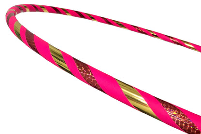 SpinMajik Beginner Exercise Hula Hoop for Fitness and Fun Made for Adults Weighted at 1 Pound (Choose Your Size and Tape Job) (Coral Prismatic, 38)
