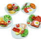 Handmade Miniature Breakfast Food Set, 5 Assorted Plates, Air Dry Clay Dollhouse Mini Food Accessories, 1:6 Scale, 1.3 Inch Plates, Realistic Kitchen