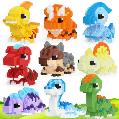 TENYEAH 9 Packs Mini Building Set Dinosaur Toys for Adult, Cut Dionsaur Building Blocks Party Favors Toys, Assemble Game Home Decor Creative Birthday