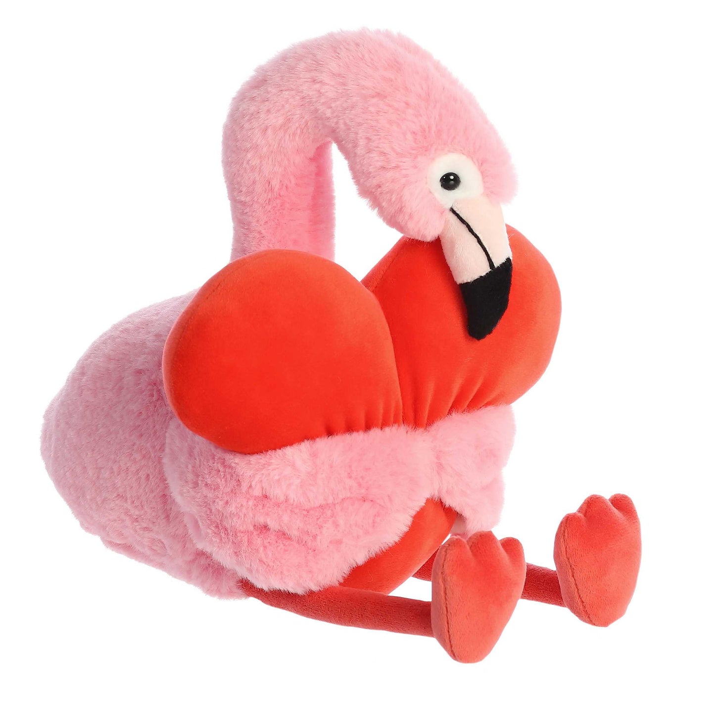 Aurora® Heartwarming Valentine Heart Huggers™ Fiora Flamingo™ Stuffed Animal - Decorative Charm - Loveable Companions - Pink 11 Inches