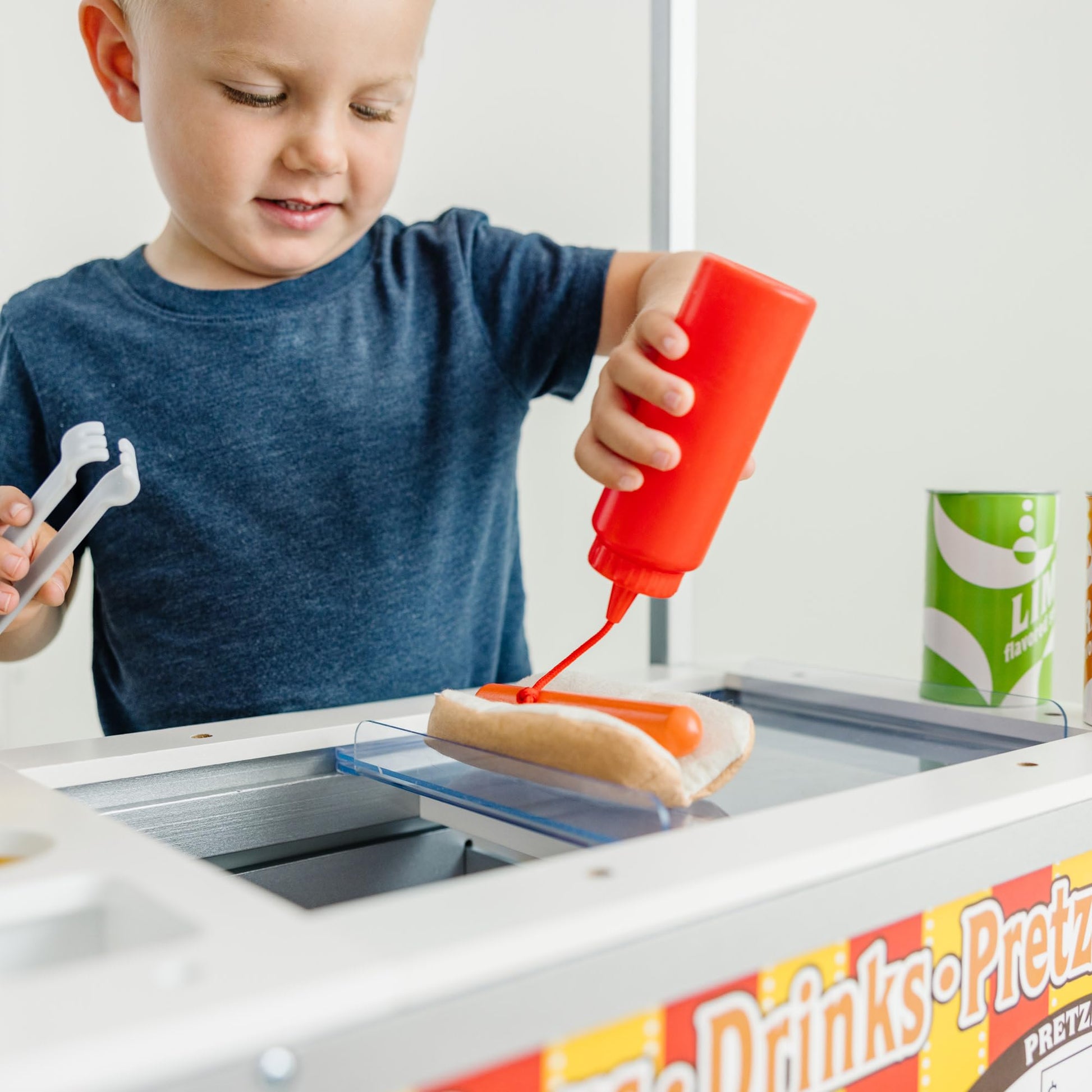 Melissa & Doug Snacks & Sweets Food Cart with Play Food, Wooden Toys & Kids Play Kitchen Accessories, Preschool Learning Toys for Girls & Boys 3+