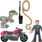 Fisher-Price Imaginext Jurassic World Dinosaur Toys Owen Grady & Blue Figure Playset for Preschool Pretend Play Ages 3+ Years