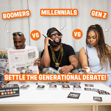 Whose Gen Is This?! - Black Culture Trivia Card Game | Fun Multi-Generational Party Game for Adults & Teens | 5 Categories | 250 Trivia Cards & Sand