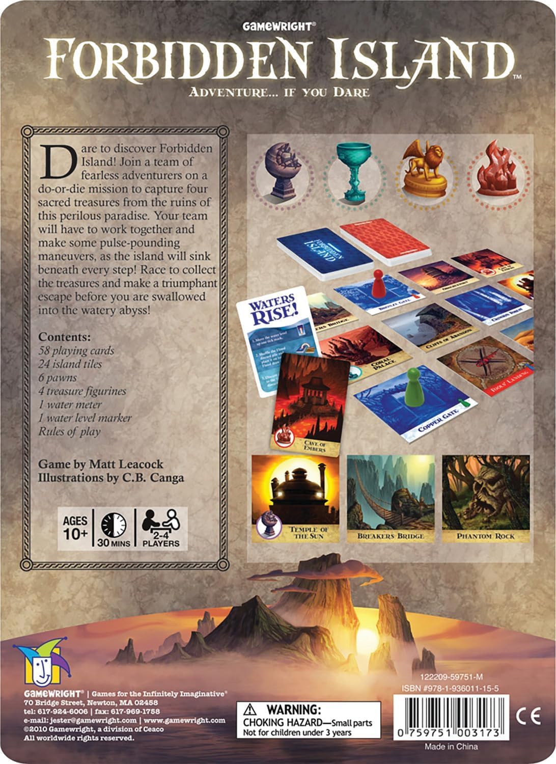Gamewright Forbidden Island - The Cooperative Strategy Survival Island Board Game