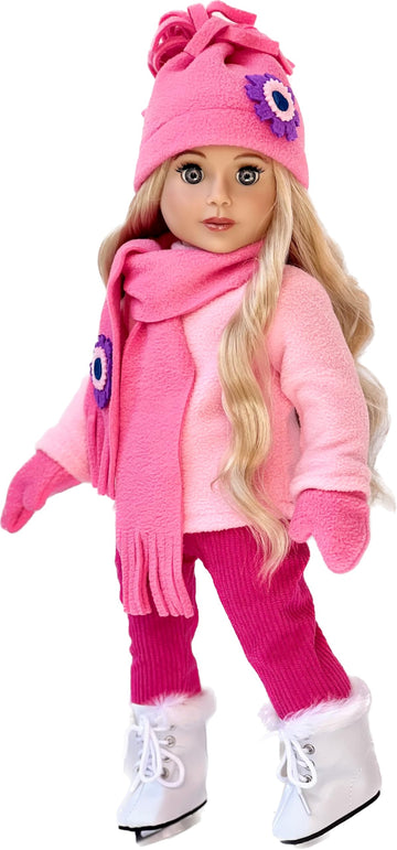 Ice Skating Fun - 6 Piece Outfit Fits 18 inch Doll (Doll Not Included)