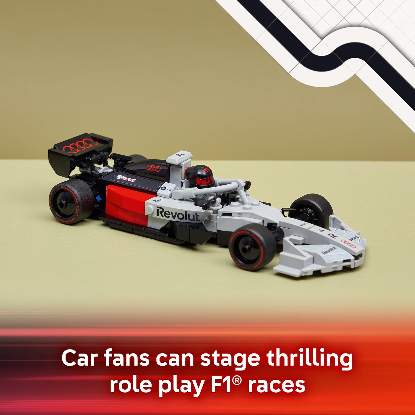 LEGO Speed Champions Audi Revolut F1 Team R26 Race Car Toy - Building Sets for Boys & Girls, Ages 10+ - F1 Car Kit for Display or Play - Gift