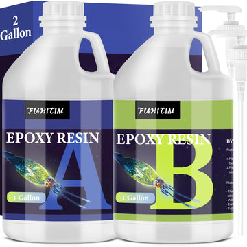 Epoxy Resin 2 Gallon - Crystal Clear Epoxy Resin Kit - Self-Leveling, High-Glossy, No Yellowing, No Bubbles Casting Resin Perfect for Crafts, Table
