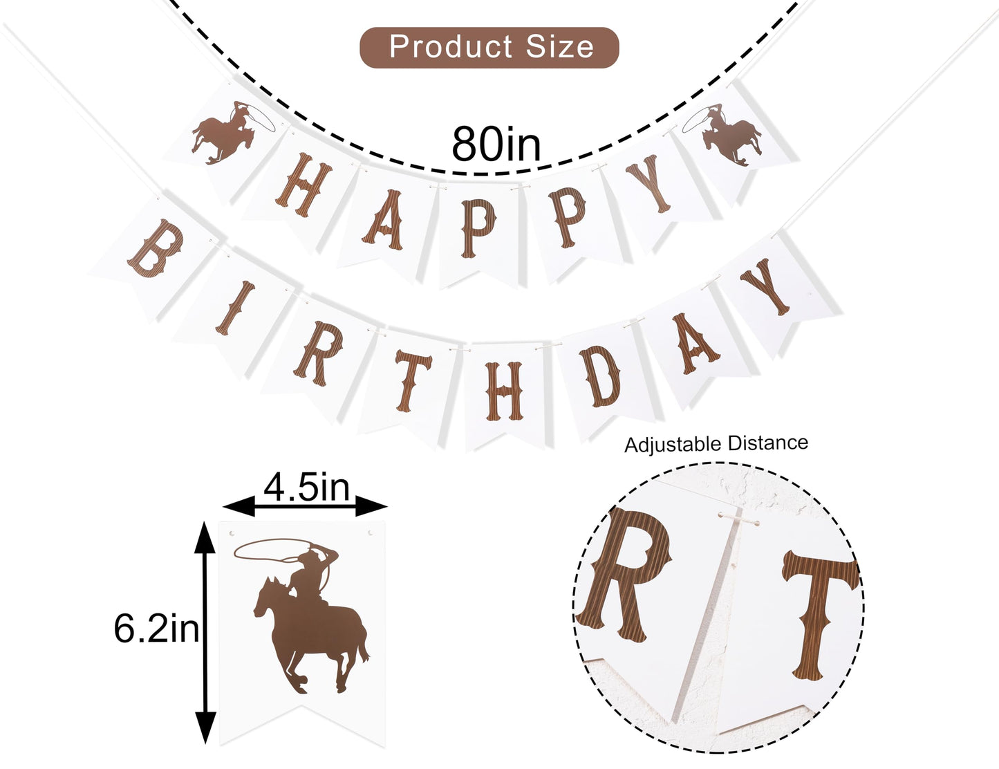 Cowboy 1st Rodeo Happy Birthday Banner,My First Rodeo Party Decor