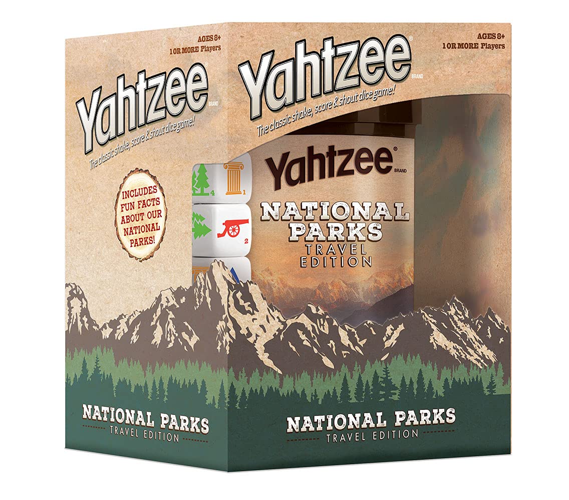 YAHTZEE National Parks Travel Edition | Classic Yahtzee Dice Game with a National Parks Theme | Perfect Travel Game for Families | Celebrate US