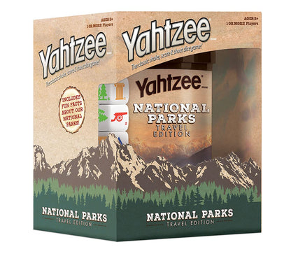 YAHTZEE National Parks Travel Edition | Classic Yahtzee Dice Game with a National Parks Theme | Perfect Travel Game for Families | Celebrate US