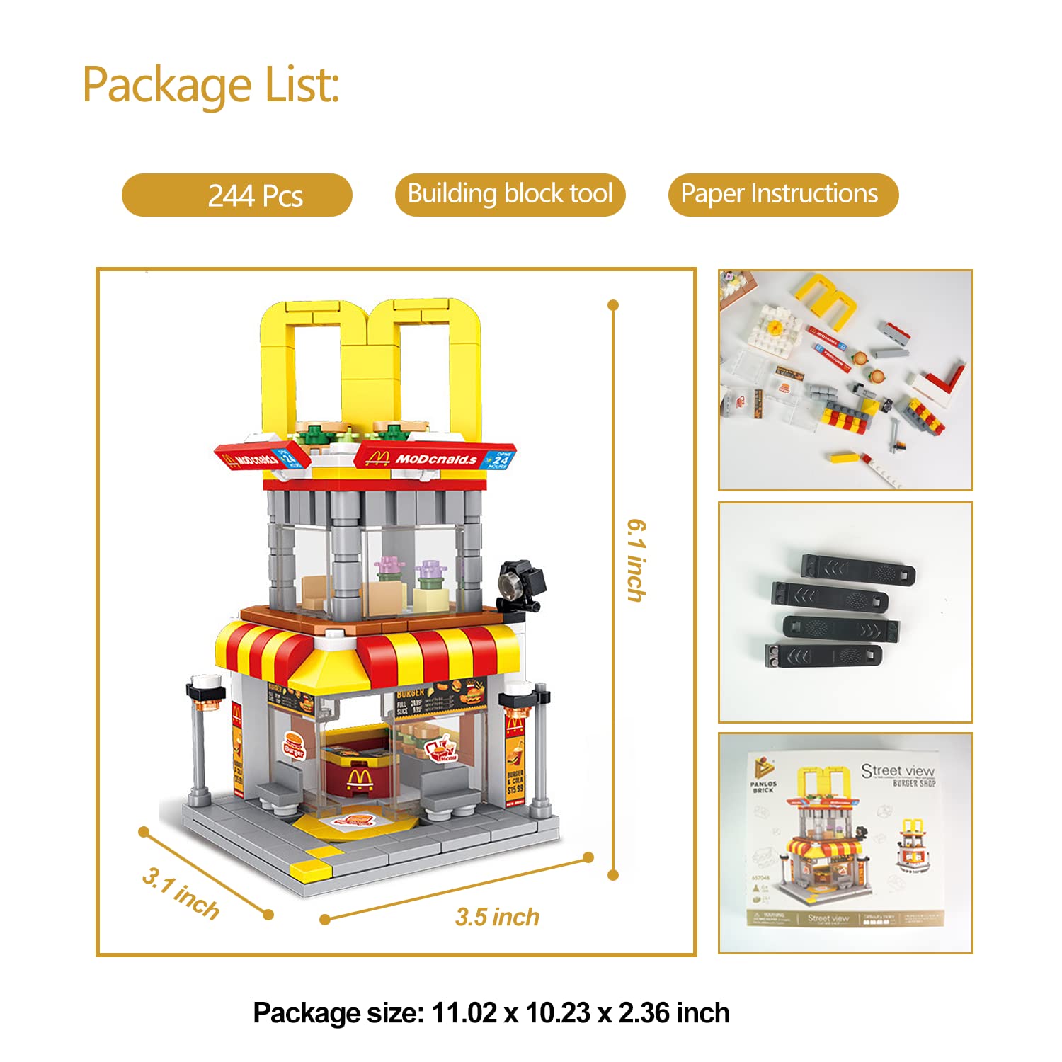 LITTCO Building Blocks, City Street View Building Toy, 3D Toy Blocks, DIY Bricks Toys Building Set, Creative Christmas, Birthday Gift for Boy/Girl
