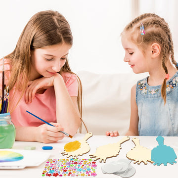 Fennoral 12 Pack Wooden Mirror Craft for Kids Decorate You Own Princess Mirrors for Girls DIY Paint Wooden Hand Mirror for Art Activities Princess
