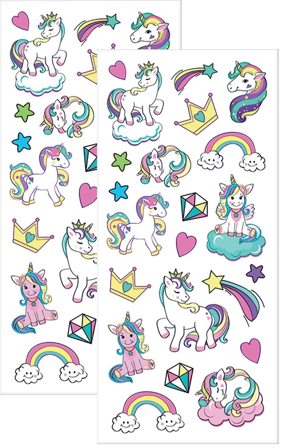 Playhouse Unicorns and Narwhals Super Glitter & Foil Sticker Sheet Pack for Collecting, Scrapbooking & Classrooms