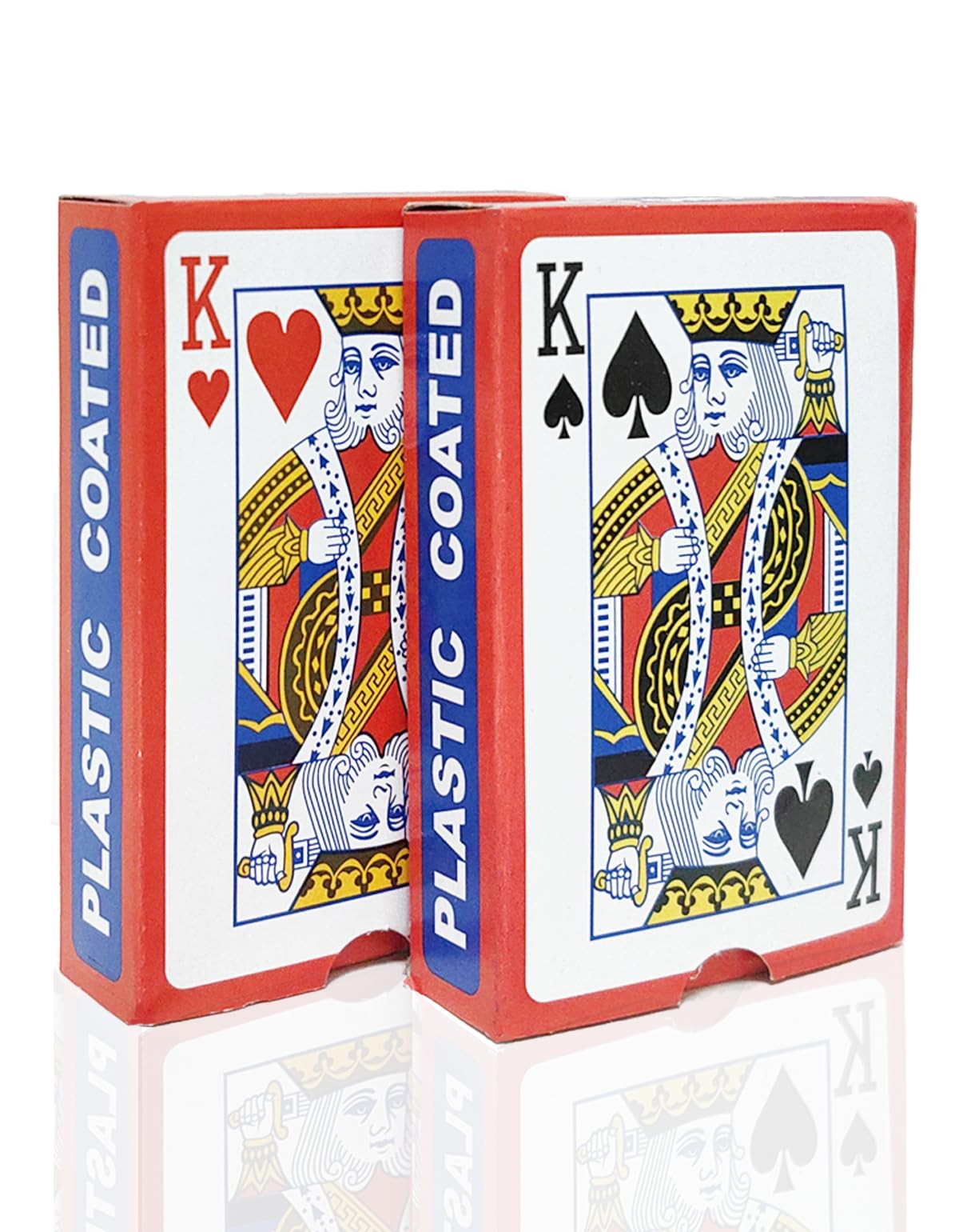 LEQBO 2 Deck of Classic Playing Cards, Themed Design, Durable & Smooth for Poker, Blackjack, and All Card Games for Family Party Table Game (1 Red
