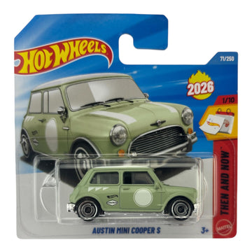 Hot Wheels Austin Mini Cooper S [Green] Then & Now 1/10, 71/250, New for 2026! 1:64 Scale Diecast Toy Vehicle