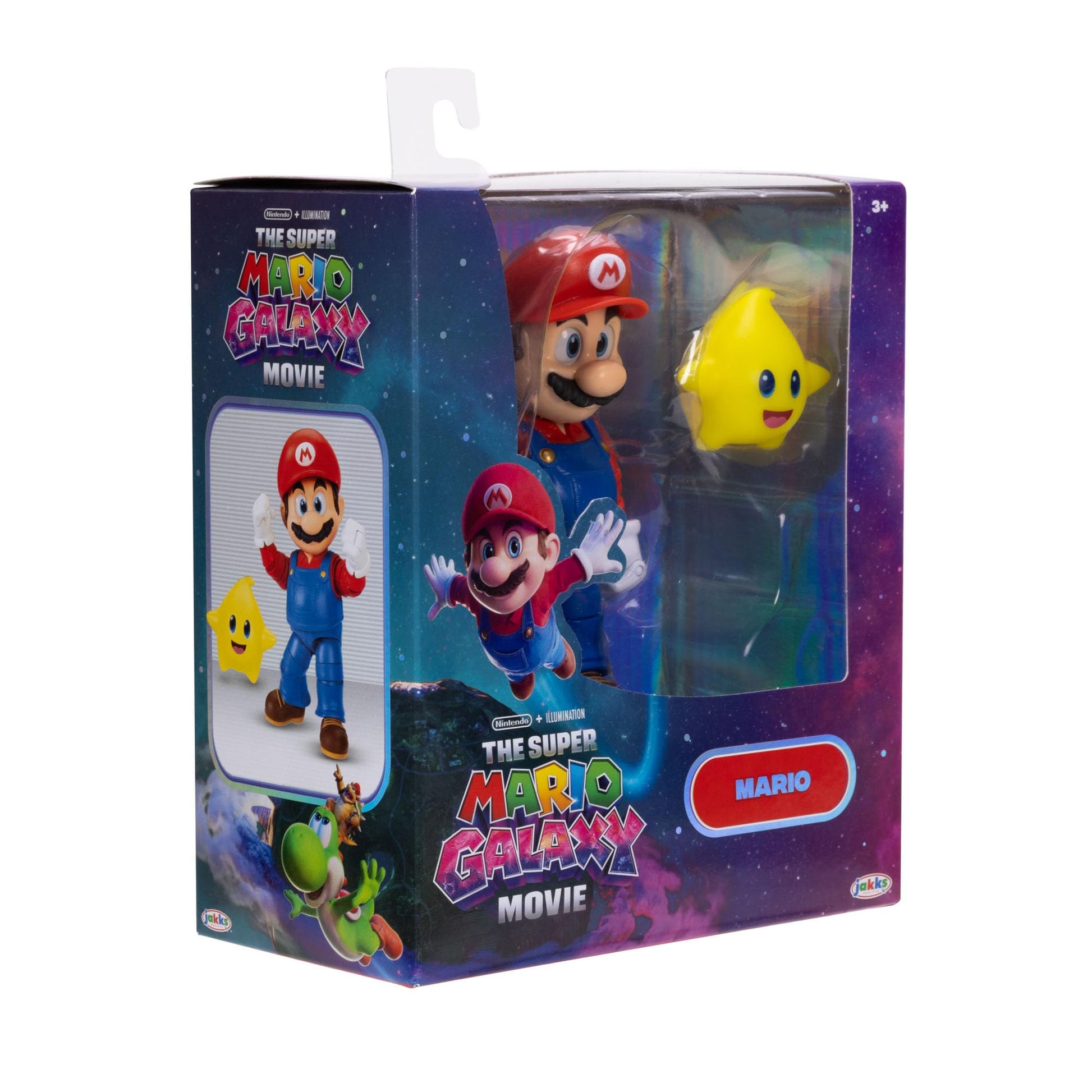 The Super Mario Galaxy Movie 5” Action Figures Series 1 - Mario Figure with Yellow Glow-in-The Dark Luma Star Accessory - Premium Details 22 Points