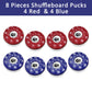 TORPSPORTS(Dia.58mm 2-1/4'' Shuffleboard Pucks, Set of 8 Blue/Red