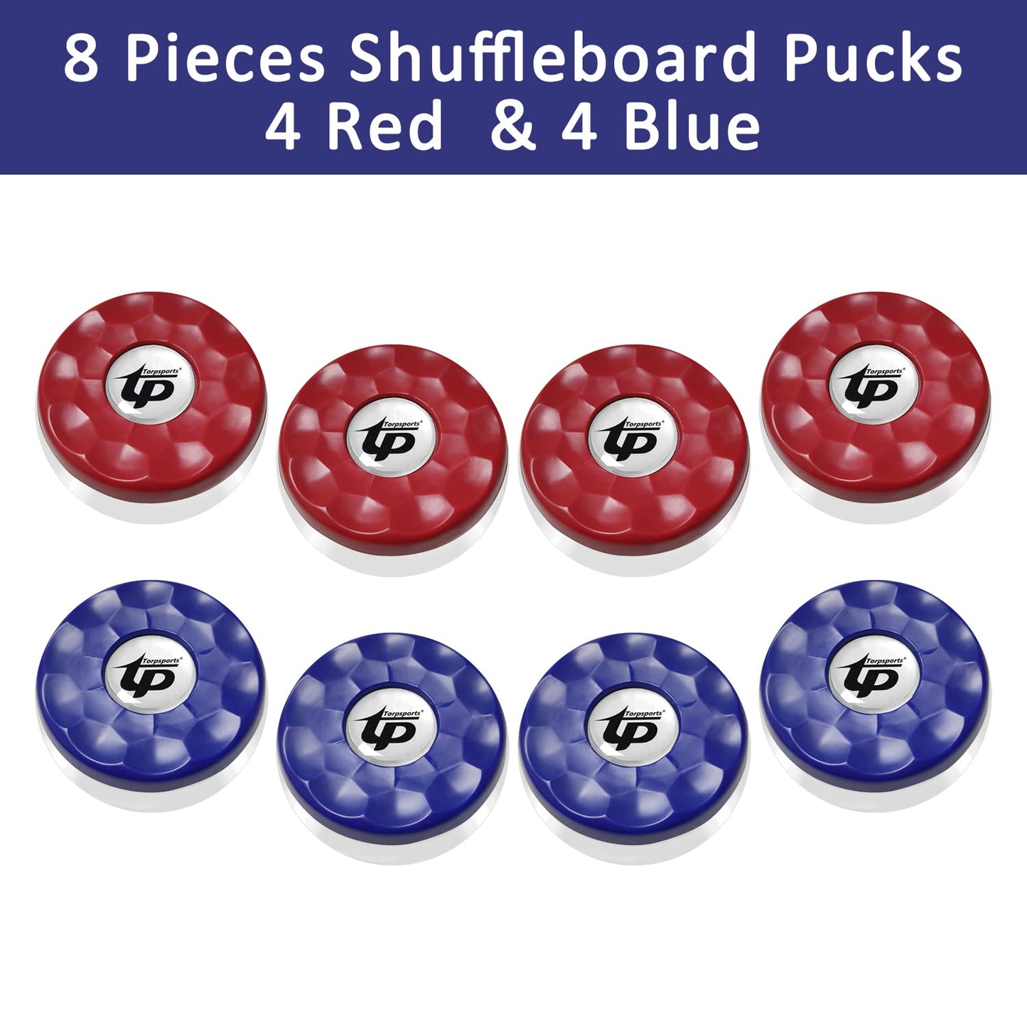 TORPSPORTS(Dia.58mm 2-1/4'' Shuffleboard Pucks, Set of 8 Blue/Red