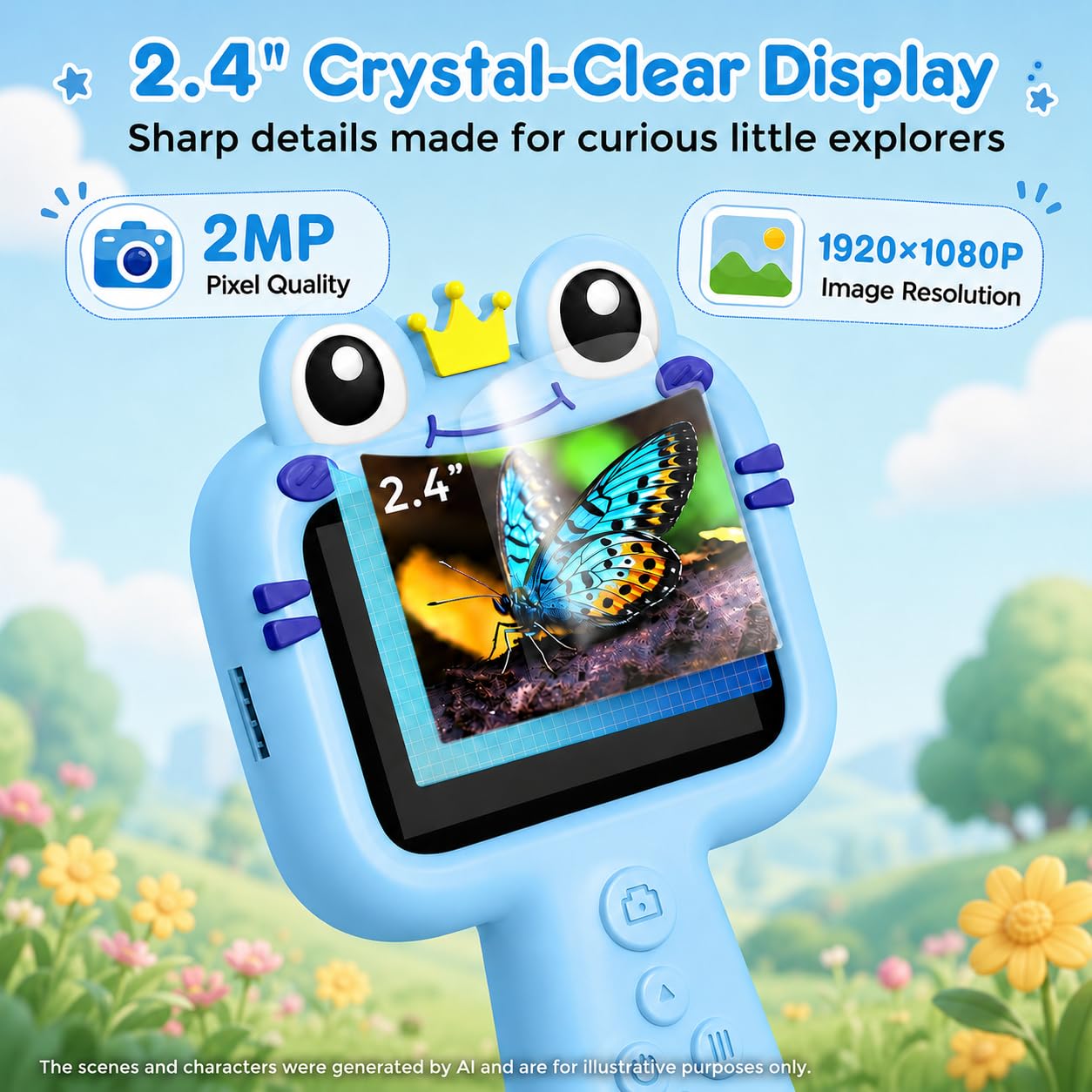 Toy Borescope Camera for Kids - STEM Science Educational Toy for 4 5 6 7 8 9 10 Years Old Kids Birthday Gift, 2.4‘’ Kid Scope Camera for Outdoor