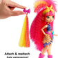 Mattel Cave Club Emberly Doll (8-10-inch, Pink Hair) Poseable Prehistoric Fashion Doll with Dinosaur Pet and Accessories, Gift for 4 Year Olds and Up