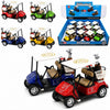 Box of 12 Mini Golf Carts Replicas, 4" Diecast Alloy Metal Pullback Action 1:32 Scale Model Toy Golfcart Vehicle for Table Golf Decor Golf Party