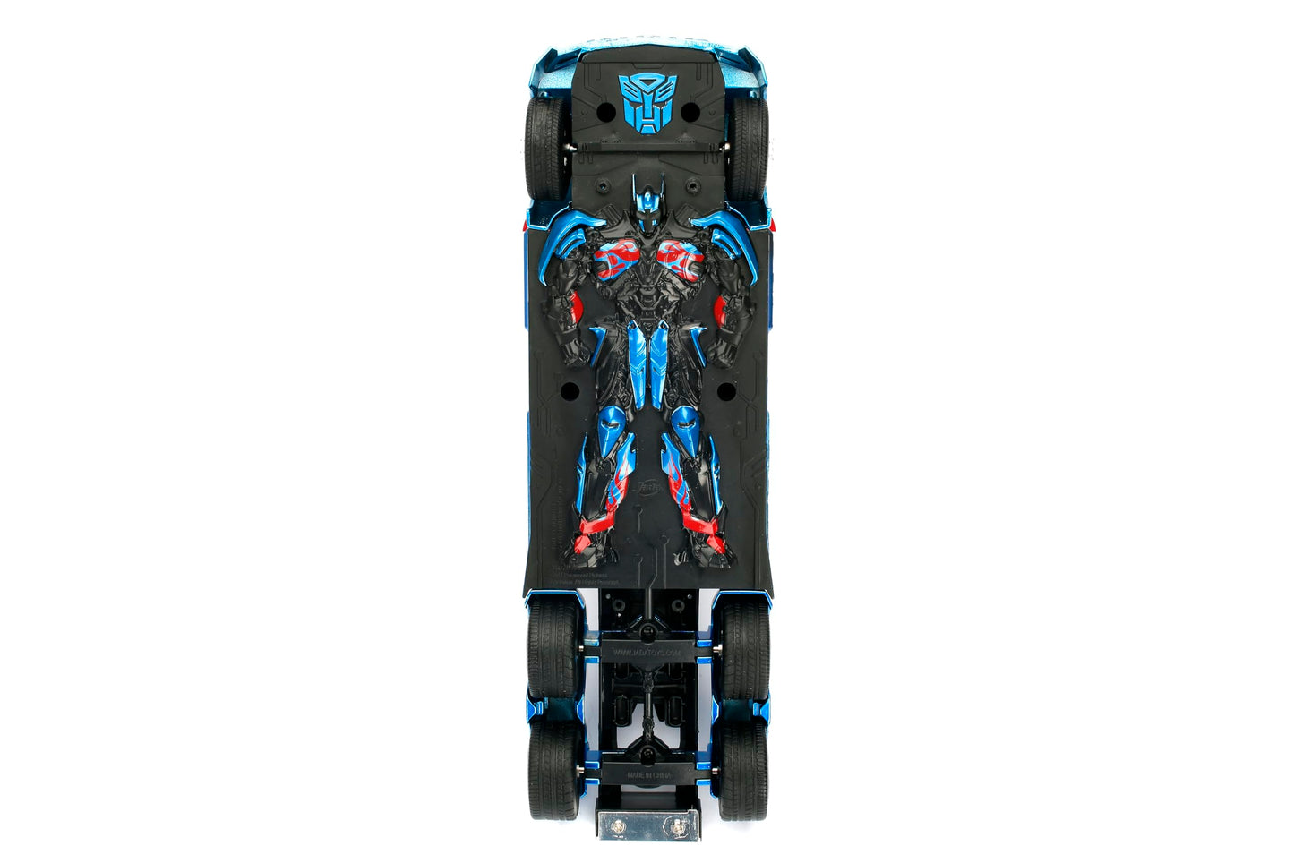 Jada Transformers The Last Knight 1:24 Optimus Prime Die-Cast Car w/Robot on Chassis, Toys for Kids and Adults