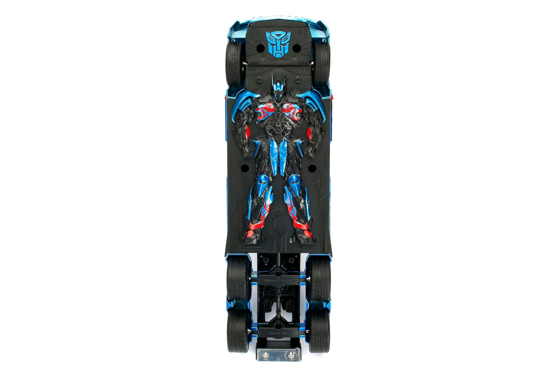 Jada Transformers The Last Knight 1:24 Optimus Prime Die-Cast Car w/Robot on Chassis, Toys for Kids and Adults