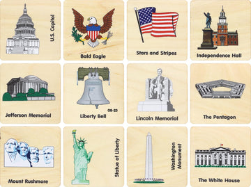 Maple Landmark American Icon Memory Tiles - Made in USA