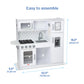 Melissa & Doug Wooden Chef’s Pretend Play Toy Kitchen with “Ice” Cube Dispenser - Cloud White, Kids Kitchen Play Set, for Toddlers and Kids Ages 3+ -