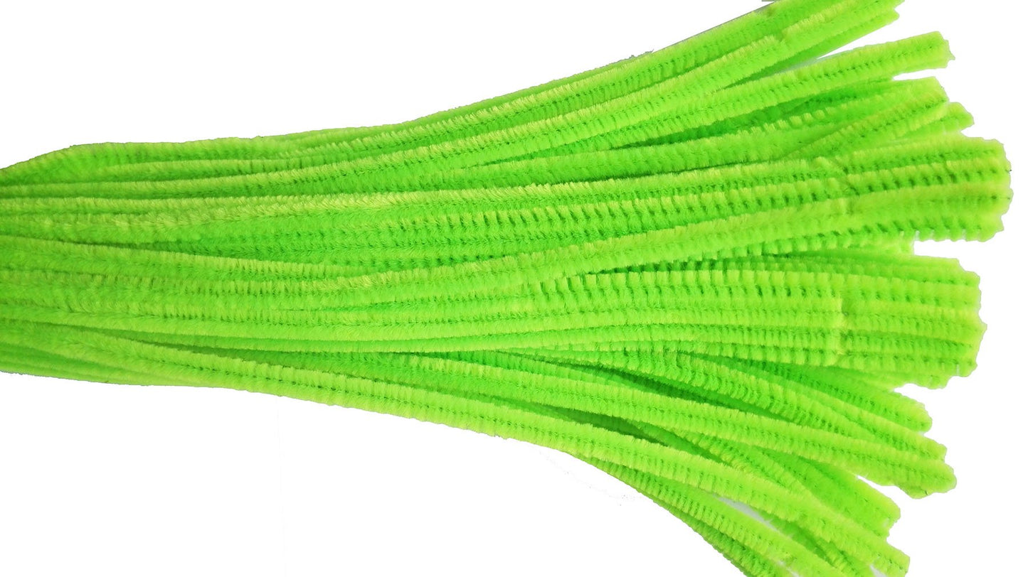 Carykon Super Fuzzy Chenille Stems Pipe Cleaners, Pack of 100 (Light Green)