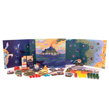 Emerge Board Game - Explore New Islands and Research Ecosystems, Dice Rolling Strategy Game, Family Game for Kids and Adults, Ages 14+, 2-4 Players