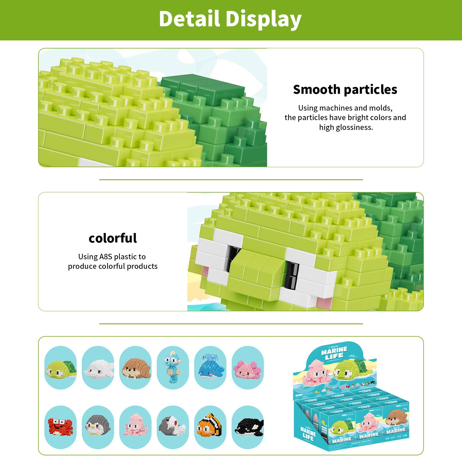 HJPLPXH Small Toy Gift,Party Favors for Kids,12 Boxes Marine Animals Micro Mini Building Blocks Set, Birthday Gift for Kids Ages 8-16+