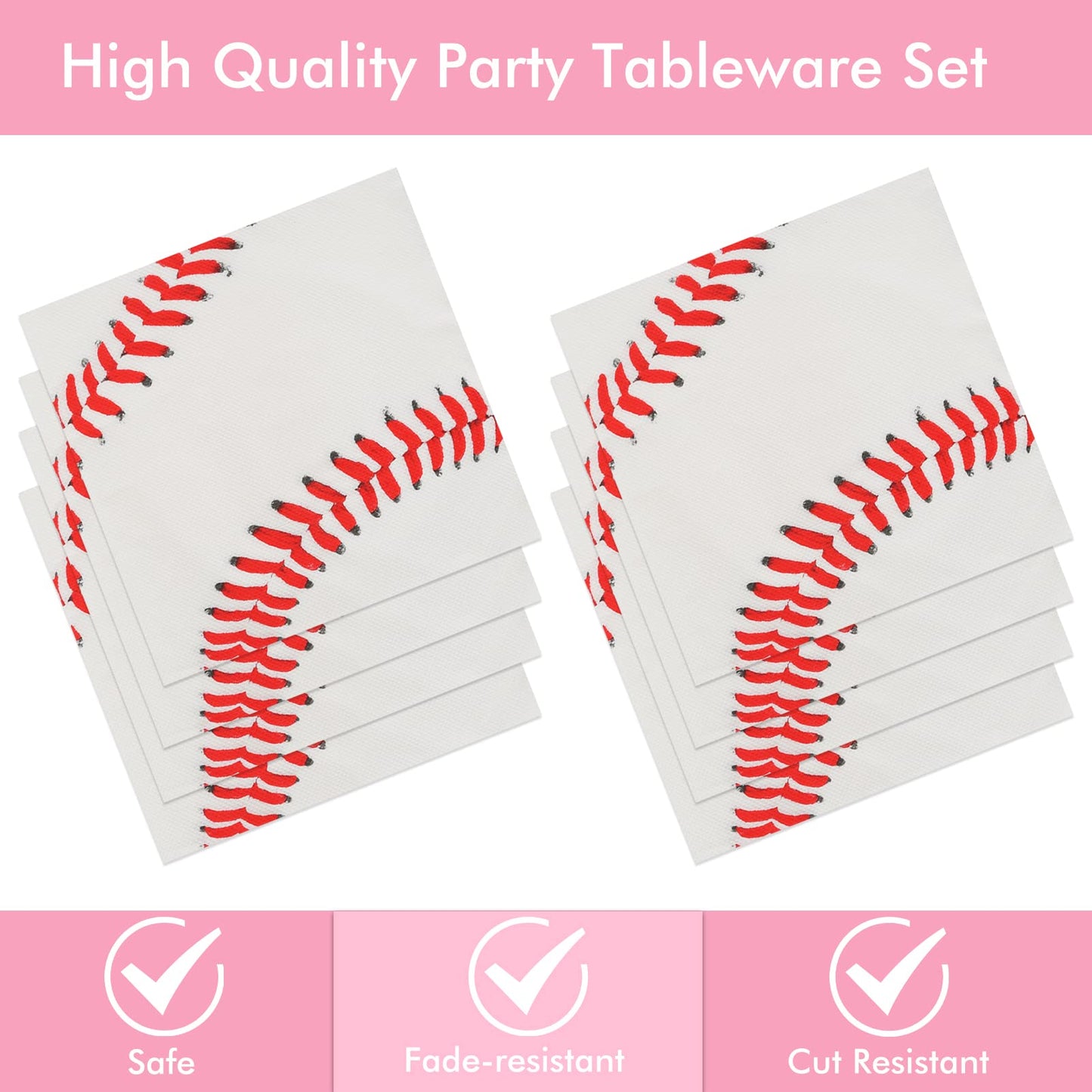 SNIMICS 40PCS Baseball Party Decorations,Baseball Plates,Baseball Napkins for Baseball Birthday Party Supplies Baseball Fans Boys Baby