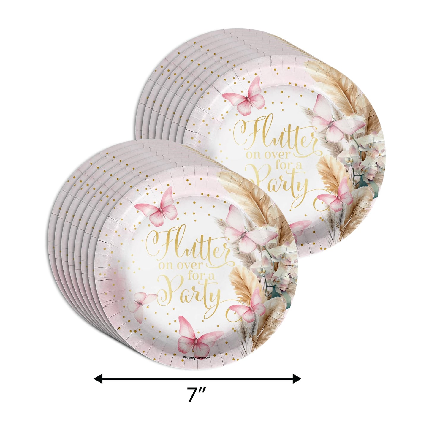 Butterfly Baby Shower Party Supplies - 64 Piece Spring Baby Shower Tableware Set Includes Large 9" Dinner Plates and 8" Dessert Paper Plates Napkins
