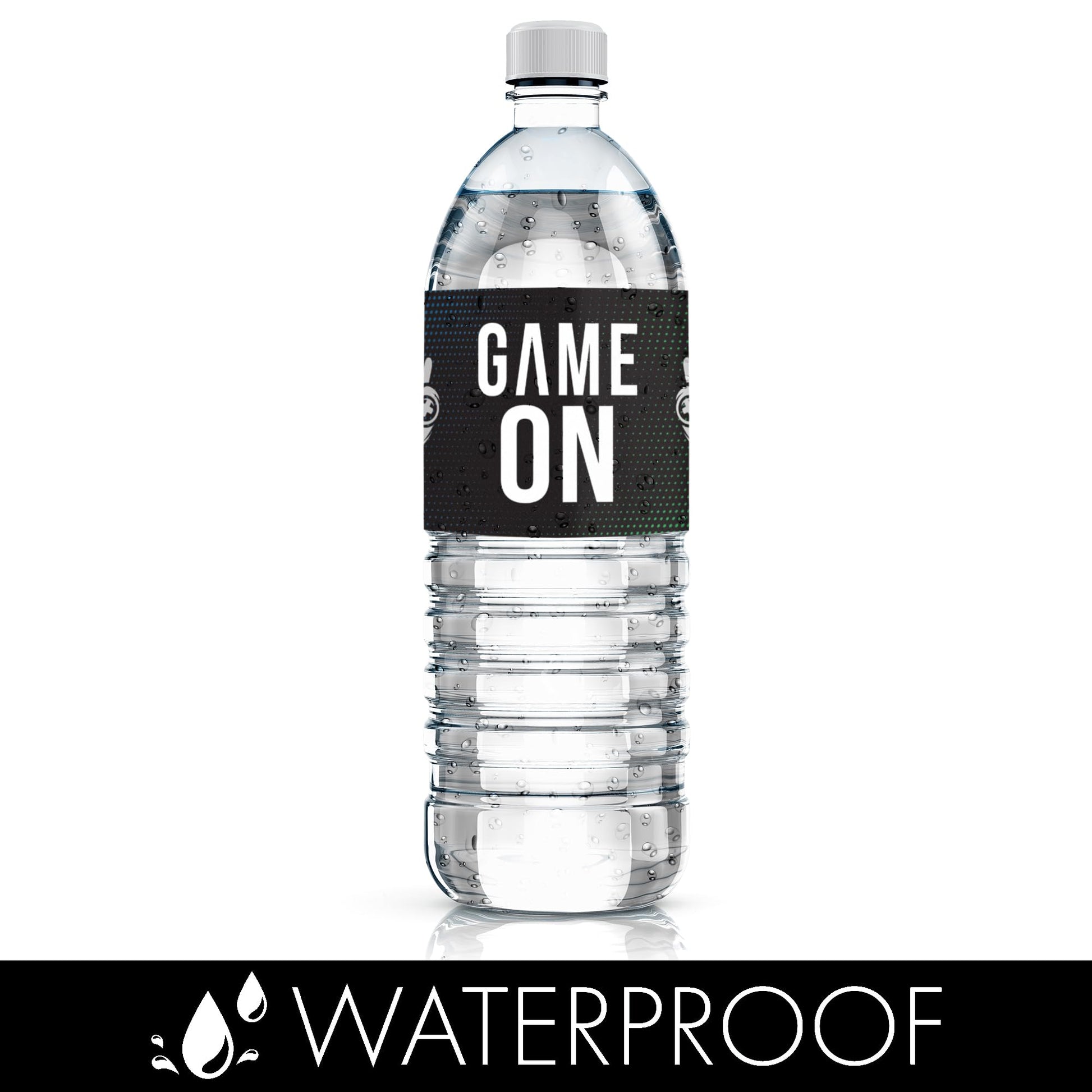 DISTINCTIVS Gamer Birthday Party Favors - Video Game Water Bottle Labels - 20 Waterproof Stickers for Gaming Birthday Party Decorations and Supplies