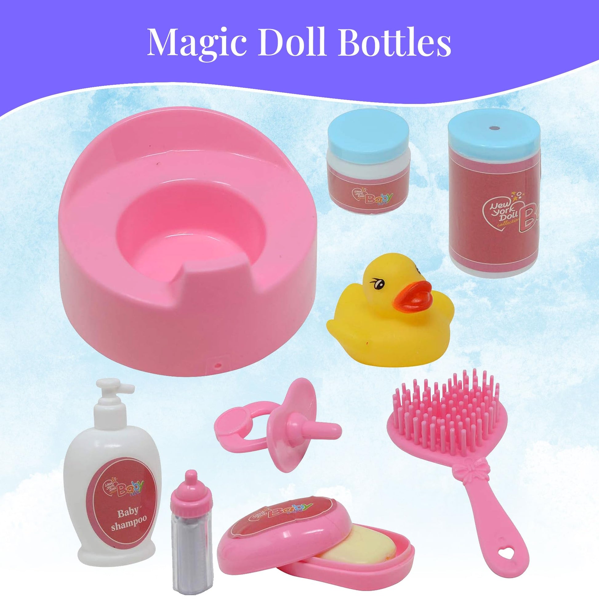 The New York Doll Collection Baby Doll Feeding & Caring Accessory Set in Zippered Carrying Case