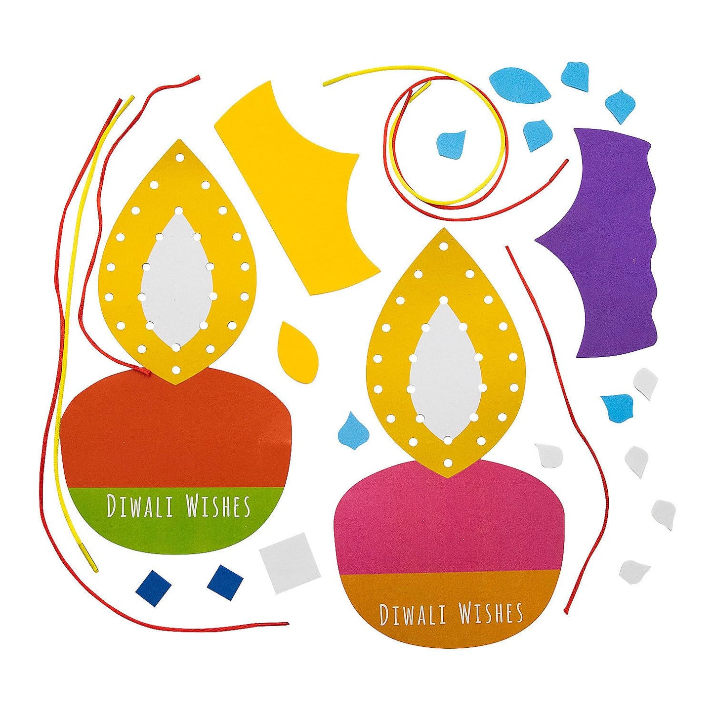 Diwali Wishes Lacing Craft Kit - Makes 12