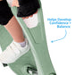 Ookkie Kids Learner Skateboard, Helps Develop Balance & Self Confidence, 4-in-1 Skateboard, Easy Setup, Gift Idea (Sage)