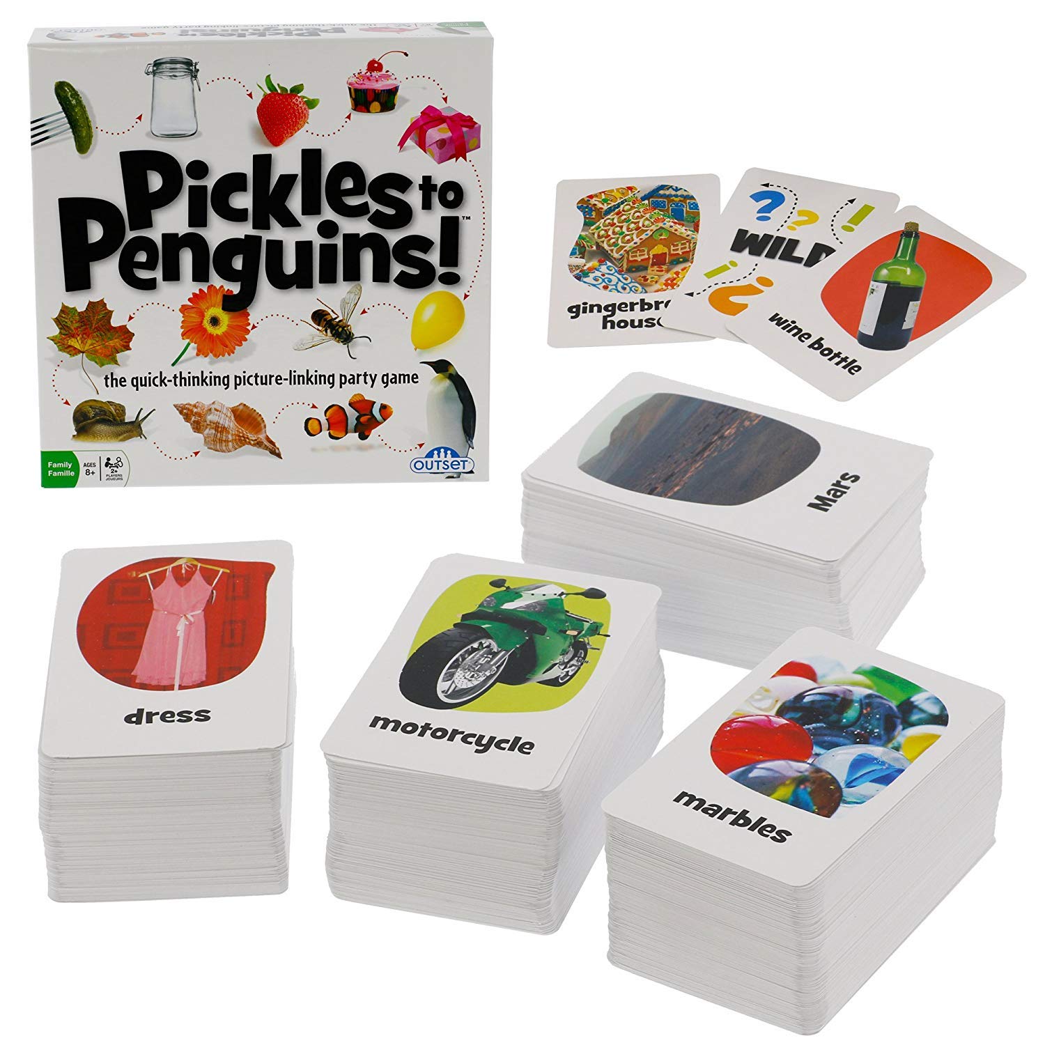 Outset Media - Pickles to Penguins Family Card Game - Quick Thinking, Crazy Picture Connection, Matching Game (Ages 8+)