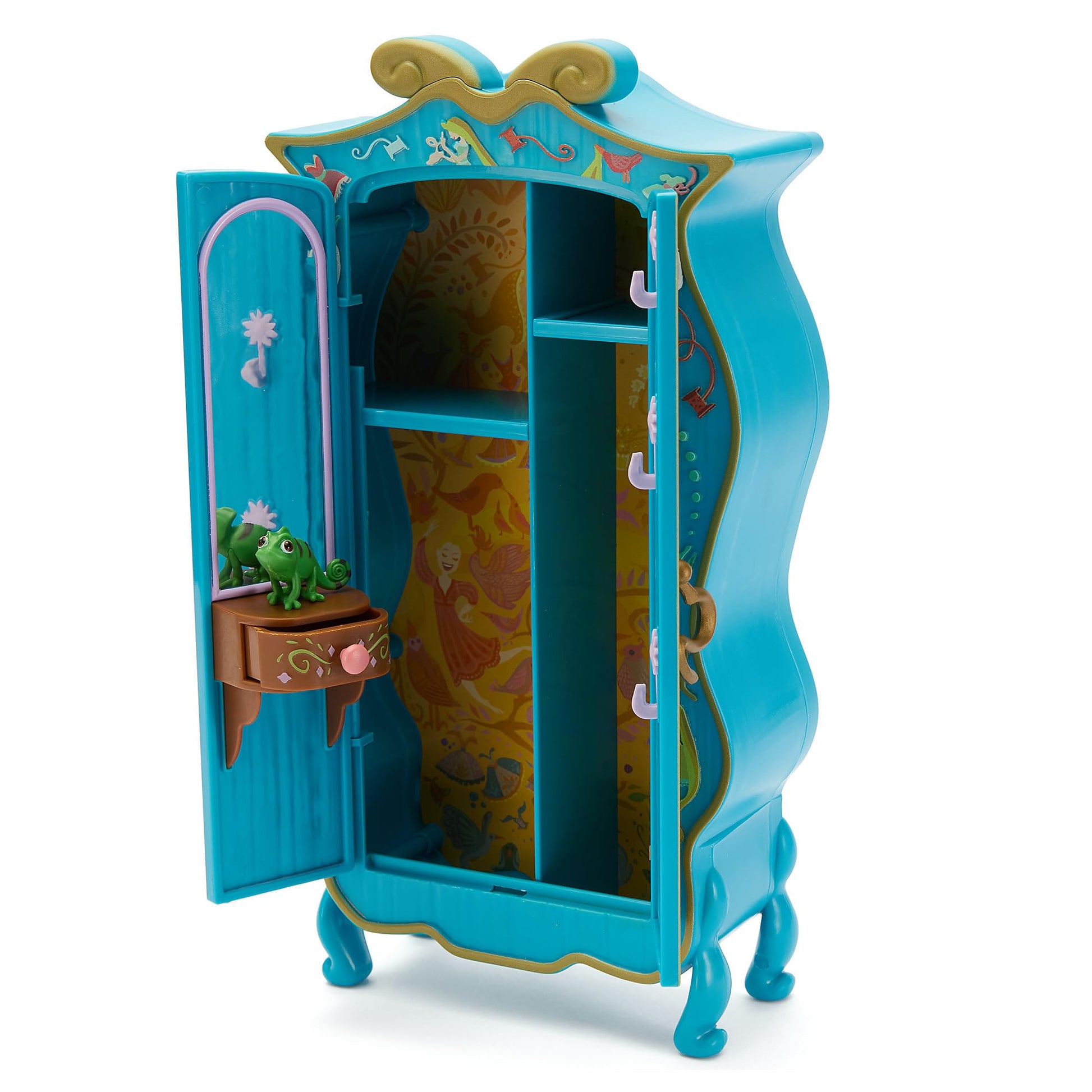 Disney Store Official Rapunzel Doll Play Set - Includes Wardrobe Vanity, Doll in her Purple Princess Dress, Pascal, & Other Accessories - Perfect