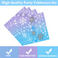 Winter Snowflake Birthday Party Supplies 96 PCS Christmas Snowflake Paper Plates and Napkins Forks Disposable Tableware Set for Christmas Winter