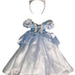 Blue Princess Dress with Tiara for 14-Inch Dolls | Premium Quality & Trendy Design | Dolls Clothes