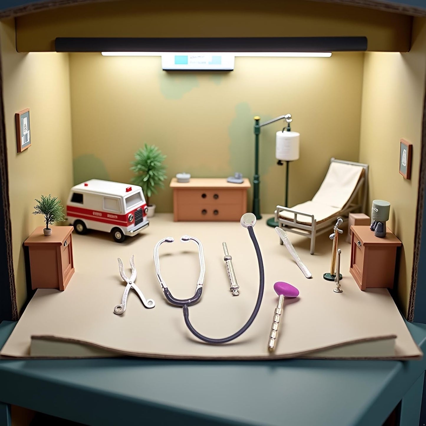 Dollhouse Miniature Medical Set,5 Piece Stethoscope Care Tools, Hospital Accessories for House Decoration, Dollhouse Dolls Miniature Garden Kit