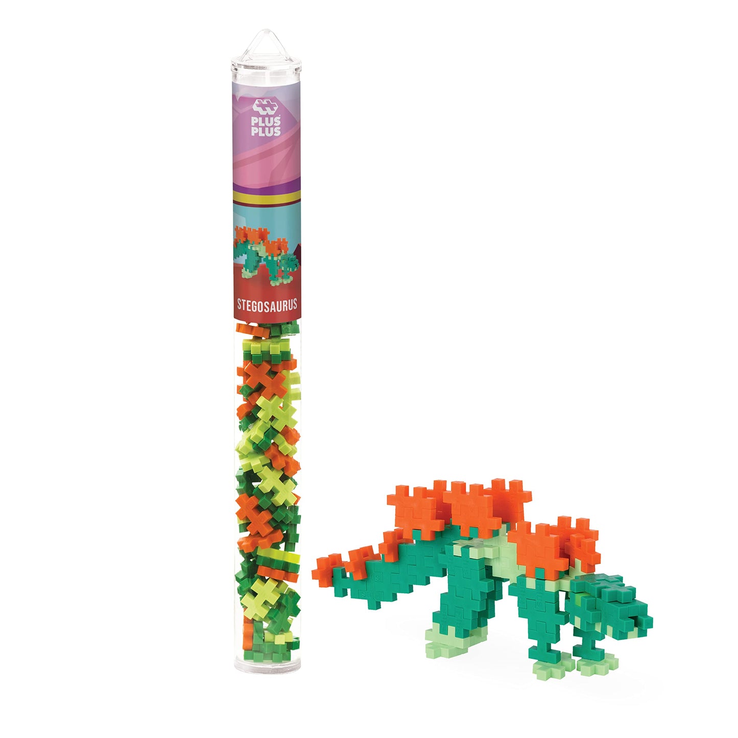 PLUS PLUS Dinosaur Playset Bundle - 280 Mini Interlocking Building Block Pieces, Animals Figures 3D Puzzle, Fun Stem Toys for Kids