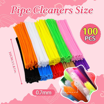 Eppingwin Multi-Colored Pipe Cleaners, 12 inch Chenille Stems for Crafts, Pipe Cleaners Craft Supplies for Art, DIY Projects (Multi-Colored)