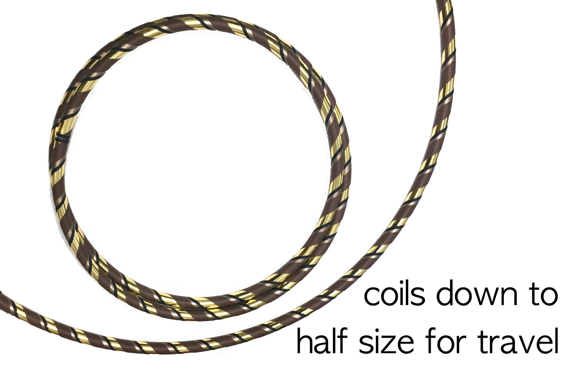 Beginner Exercise Hula Hoop for Fitness and Fun Made for Adults Weighted at 1 Pound (Choose Your Size and Tape Job) (Gold Spirals, 44)