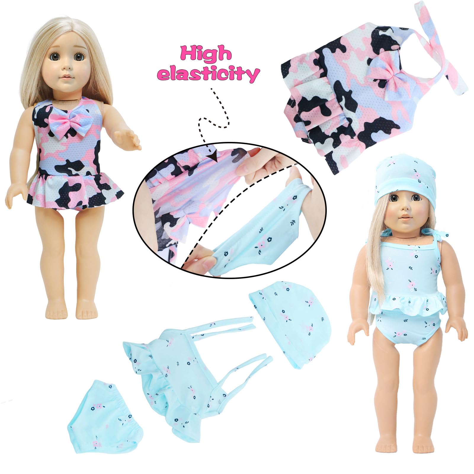 MCZQXW 10 Sets Fashion Doll Clothes and Accessories for 18 Inch Girl Doll, 17 Pcs American Doll Clothing, Dresses, Outfits