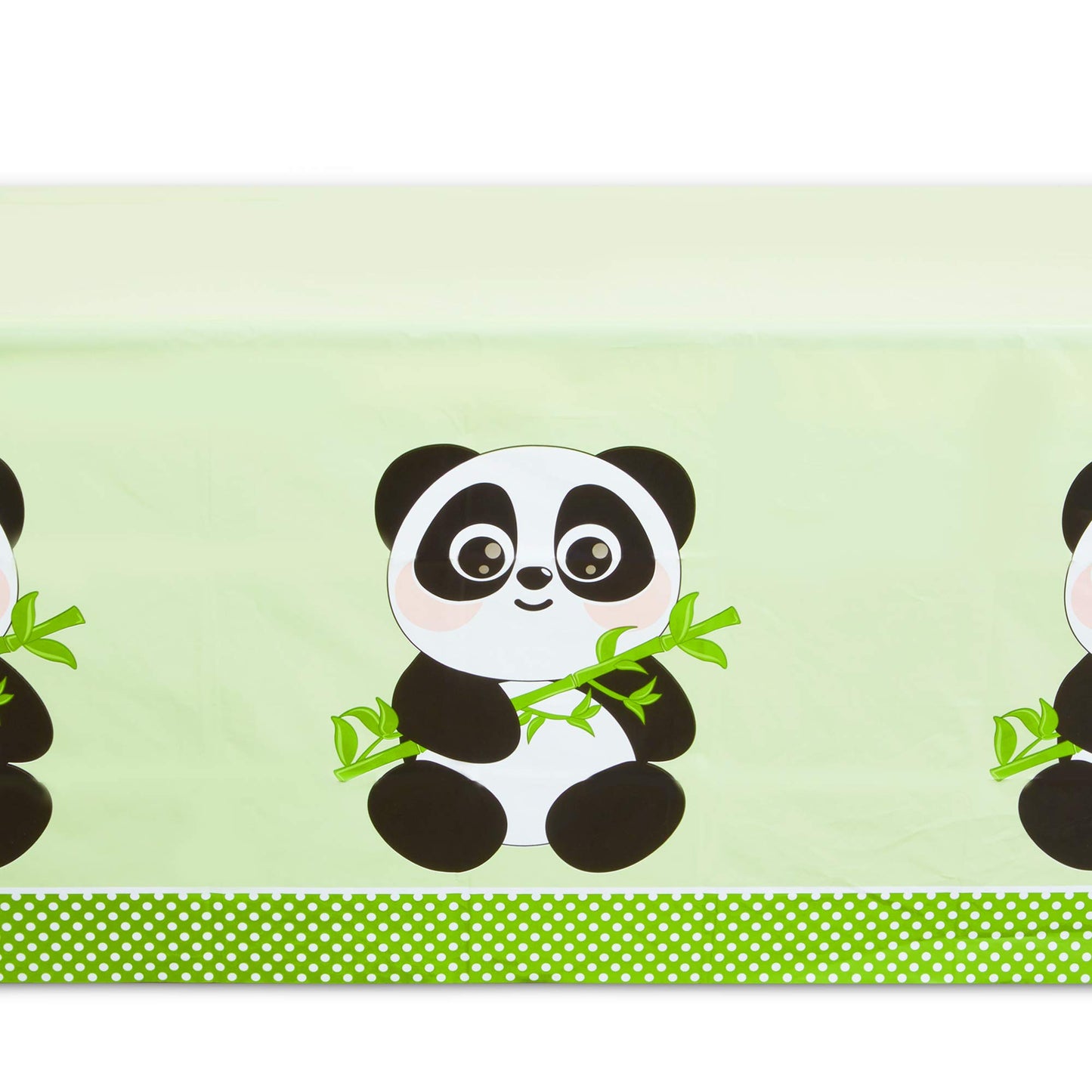 Blue Panda Panda Tablecloth - 54 x 108 in, Green, 3 Pack - Plastic Tablecloth - Disposable Table Cover for Panda Birthday Party Decoration & Theme