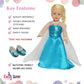 Emily Rose 18 inch Doll Clothes Ice Princess Halloween Costume Gown Dress Outfit with Sparkly Snowflake Shoes! | Fits Most 18-in Dolls |USA Business |