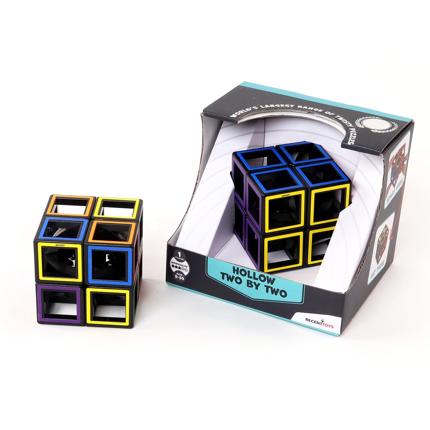 Meffert's Hollow Two by Two - The Original Transparent 2 x 2 Cube Brainteaser Puzzle - Travel Friendly Fun for Ages 9-Adult